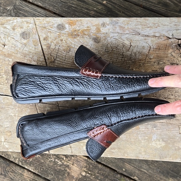 STEVE MADDEN. Mens Black and Brown Leather Loafers. Size 10.5D. NWOT. - Picture 9 of 13